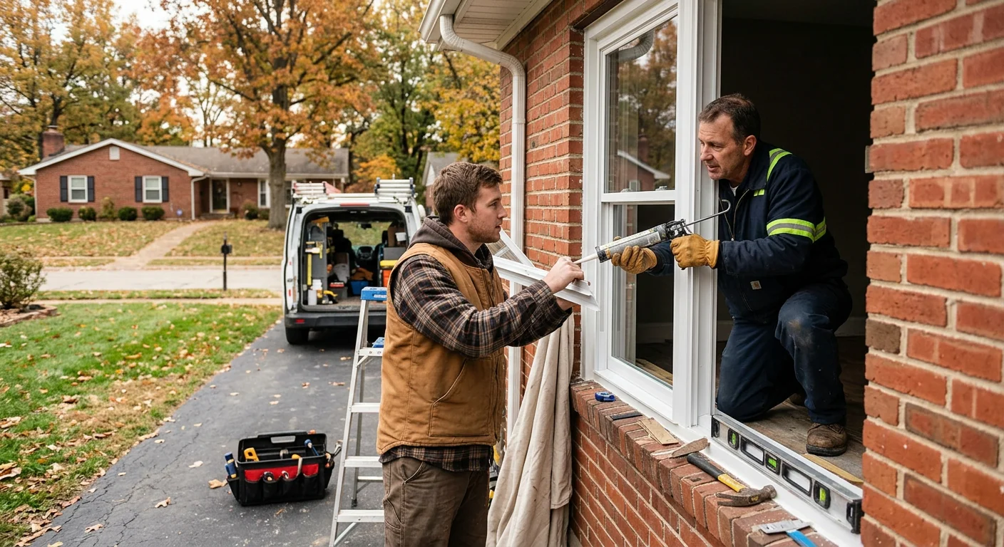 Energy efficient replacement windows installed in a comfortable Ballwin family home